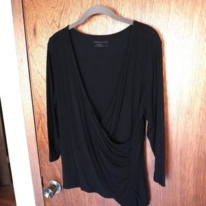 Coldwater Creek Black wrap neck shirt